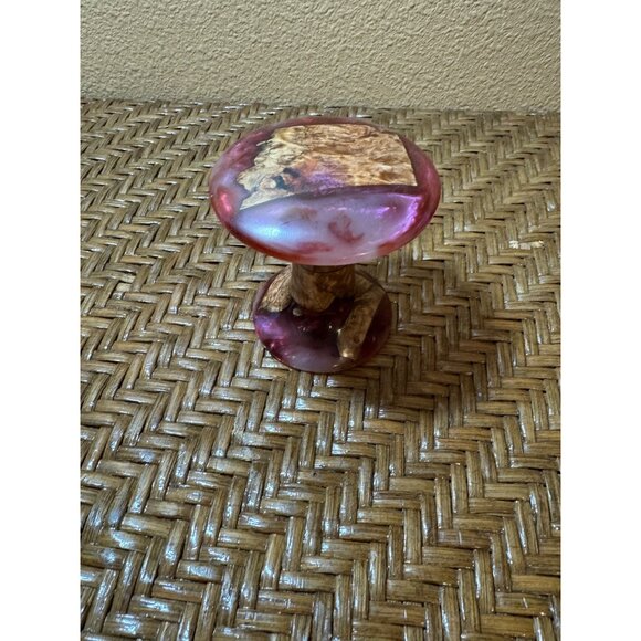 Handcrafted Wood & Resin Mushroom-Shaped Decorative - Picture 2 of 8